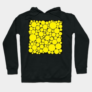 yellow pop art polka dots on black Hoodie